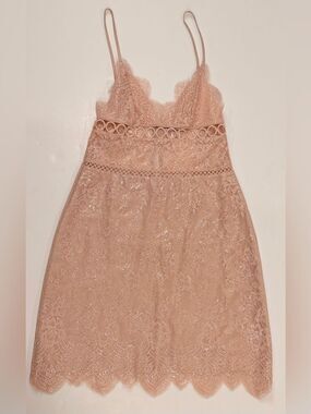 Victoria's Secret Blush Pink Floral Lace Slip Dress XS